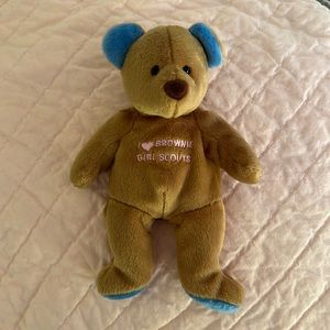Vintage 1997 Mary Meyer Belly Beans Bear I LOVE BROWNIE GIRL SCOUTS bean bag